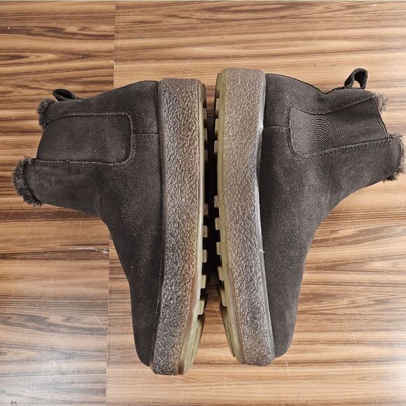Madewell The Toasty Chelsea Boot Dark Brown Suede chunky platform size 7 - Picture 4 of 8
